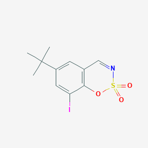 molecular formula C11H12INO3S B8427698 2,2-Dioxo-6-(1,1-dimethylethyl)-8-iodo-1,2,3-benzoxathiazine CAS No. 71730-44-4