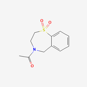 molecular formula C11H13NO3S B8427881 1-(1,1-dioxido-2,3-dihydro-1,4-benzothiazepin-4(5H)-yl)ethanone 