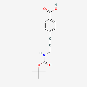 molecular formula C15H17NO4 B8427960 4-(3-{[(Tert-butoxy)carbonyl]amino}prop-1-yn-1-yl)benzoic acid 