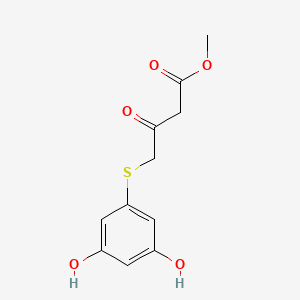 molecular formula C11H12O5S B8427963 Methyl 4-((3,5-dihydroxyphenyl)sulfanyl)-3-oxobutanoate 