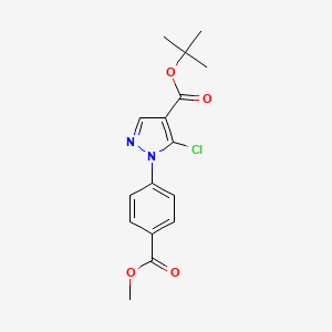 molecular formula C16H17ClN2O4 B8427989 Tert-butyl 5-chloro-1-(4-methoxycarbonylphenyl)pyrazole-4-carboxylate 