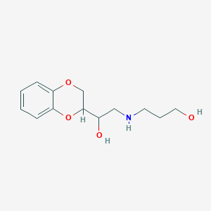 molecular formula C13H19NO4 B084281 alpha-(((3-Hydroxypropyl)amino)methyl)-1,4-benzodioxan-2-methanol CAS No. 13627-76-4