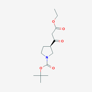 molecular formula C14H23NO5 B8428200 tert-butyl (3R)-3-(3-ethoxy-3-oxopropanoyl)pyrrolidine-1-carboxylate 
