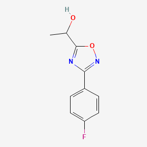 molecular formula C10H9FN2O2 B8428231 1-(3-(4-Fluorophenyl)-1,2,4-oxadiazol-5-yl)ethanol 