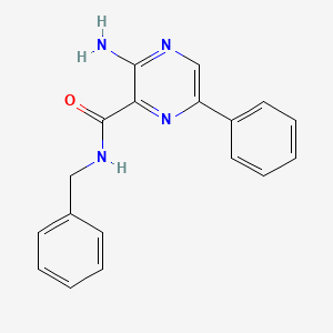 3-amino-6-phenyl-N-(phenylmethyl)pyrazine-2-carboxamide