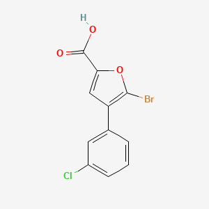 molecular formula C11H6BrClO3 B8428297 5-Bromo-4-(3-chlorophenyl)furan-2-carboxylic acid 