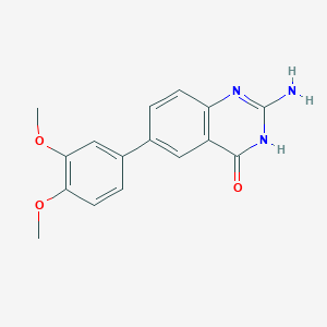 molecular formula C16H15N3O3 B8428300 2-Amino-6-(3,4-dimethoxyphenyl)-4-hydroxy-quinazoline 
