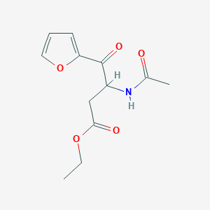molecular formula C12H15NO5 B8428407 Ethyl 3-acetylamino-3-(2-furylcarbonyl)propionate CAS No. 88352-45-8