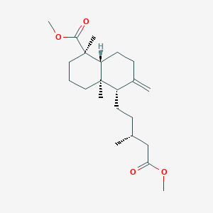molecular formula C22H36O4 B084286 methyl (1R,4aR,5S,8aR)-5-[(3R)-5-methoxy-3-methyl-5-oxopentyl]-1,4a-dimethyl-6-methylidene-3,4,5,7,8,8a-hexahydro-2H-naphthalene-1-carboxylate CAS No. 13346-06-0
