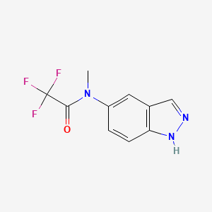 molecular formula C10H8F3N3O B8428661 Acetamide, 2,2,2-trifluoro-N-1H-indazol-5-yl-N-methyl- 