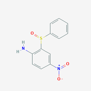 molecular formula C12H10N2O3S B8429024 Phenyl-(2-amino-5-nitrophenyl) sulfoxide 