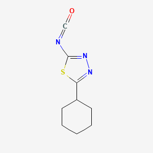 molecular formula C9H11N3OS B8429143 5-Cyclohexyl-1,3,4-thiadiazol-2-yl isocyanate 