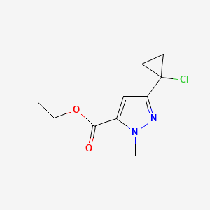 molecular formula C10H13ClN2O2 B8429394 ethyl 3-(1-chlorocyclopropyl)-1-methyl-1H-pyrazole-5-carboxylate 