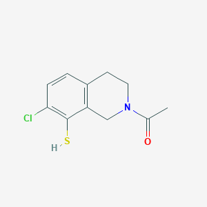 molecular formula C11H12ClNOS B8429687 N-acetyl-7-chloro-8-mercapto-1,2,3,4-tetrahydroisoquinoline 