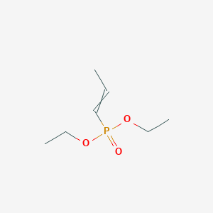 molecular formula C7H15O3P B8430019 Phosphonic acid, 1-propenyl-, diethyl ester 