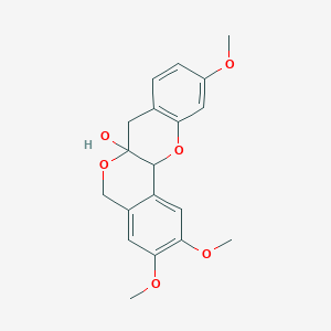 molecular formula C19H20O6 B084303 2,3,10-trimethoxy-7,12a-dihydro-5H-isochromeno[4,3-b]chromen-6a-ol CAS No. 14991-62-9