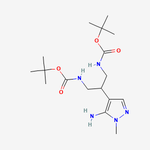 di-tert-butyl [2-(5-amino-1-methyl-1H-pyrazol-4-yl)-1,3-propanediyl]biscarbamate