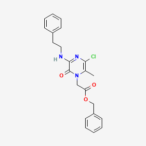 molecular formula C22H22ClN3O3 B8430401 (5-chloro-6-methyl-2-oxo-3-phenethylamino-2H-pyrazin-1-yl)acetic acid benzyl ester 