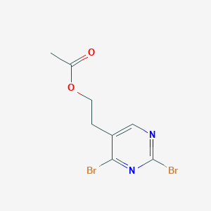 molecular formula C8H8Br2N2O2 B8430427 2-(2,4-Dibromopyrimidin-5-yl)ethyl acetate 