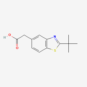 molecular formula C13H15NO2S B8430458 2-Tert-butyl-5-benzothiazolylacetic acid CAS No. 257632-81-8