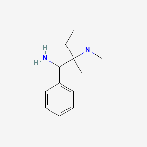 molecular formula C14H24N2 B8430518 (+/-){1-[Amino(phenyl)methyl]-1-ethylpropyl}dimethylamine 