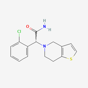 molecular formula C15H15ClN2OS B8430535 (R)-2-(2-Chlorophenyl)-2-(6,7-dihydrothieno[3,2-c]pyridin-5(4H)-yl)acetamide 