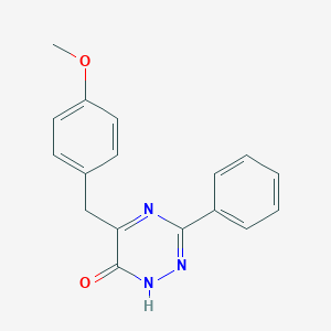 molecular formula C17H15N3O2 B084307 3-Phenyl-5-(4-methoxybenzyl)-1,2,4-triazine-6(1H)-one CAS No. 15046-29-4