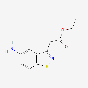 molecular formula C11H12N2O2S B8430964 Ethyl 5-amino-1,2-benzisothiazole-3-acetate 