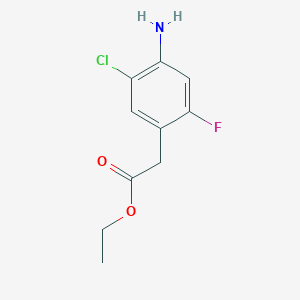 molecular formula C10H11ClFNO2 B8431173 Ethyl 4-amino-5-chloro-2-fluorophenylacetate 