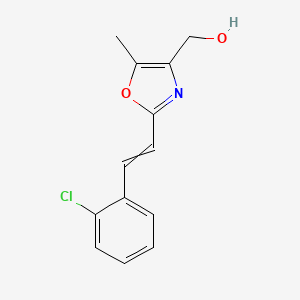 molecular formula C13H12ClNO2 B8431273 {2-[2-(2-Chlorophenyl)ethenyl]-5-methyl-1,3-oxazol-4-yl}methanol CAS No. 89723-92-2