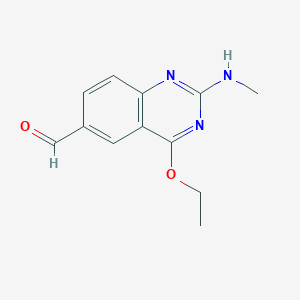 molecular formula C12H13N3O2 B8431425 4-Ethoxy-2-methylamino-quinazoline-6-carbaldehyde 