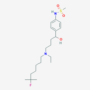 molecular formula C21H37FN2O3S B8431433 Methanesulfonamide,N-[4-[(1S)-4-[ethyl(6-fluoro-6-methylheptyl)amino]-1-hydroxybutyl]phenyl]- 