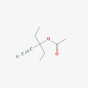 molecular formula C9H14O2 B8431476 3-Ethylpent-1-yn-3-yl acetate 