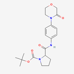 molecular formula C20H27N3O5 B8431604 Tert-butyl 2-[4-(3-oxomorpholin-4-yl)phenylcarbamoyl]pyrrolidine-1-carboxylate 