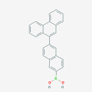 molecular formula C24H17BO2 B8431663 2-(9-Phenanthrenyl)naphthalene-6-boronic acid 