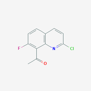 molecular formula C11H7ClFNO B8431703 1-(2-Chloro-7-fluoroquinolin-8-yl)ethanone 
