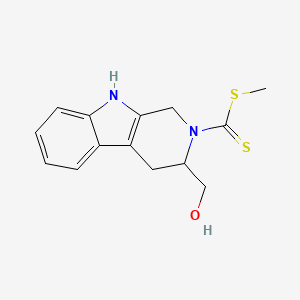 molecular formula C14H16N2OS2 B8431891 Methyl 3-(hydroxymethyl)-1,3,4,9-tetrahydropyrido[3,4-b]indole-2-carbodithioate 