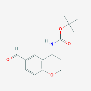 molecular formula C15H19NO4 B8431900 Tert-butyl 6-formylchroman-4-ylcarbamate 