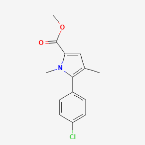 molecular formula C14H14ClNO2 B8431965 methyl 5-(4-chlorophenyl)-1,4-dimethyl-1H-pyrrole-2-carboxylate 