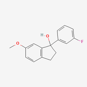 molecular formula C16H15FO2 B8432060 1-(3-Fluorophenyl)-6-methoxy-1-indanol 