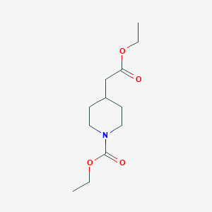molecular formula C12H21NO4 B8432096 Ethyl 1-(ethoxycarbonyl)-4-piperidineacetate 