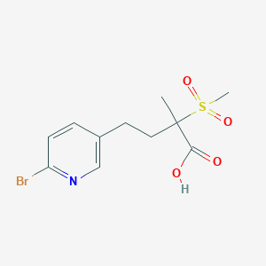 4-(6-Bromopyridin-3-yl)-2-methyl-2-(methylsulfonyl)butanoic acid