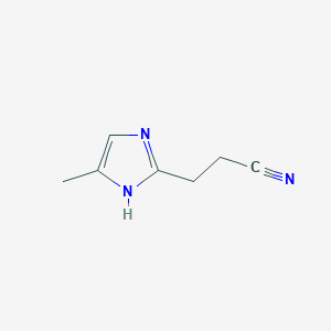 molecular formula C7H9N3 B8432534 1H-Imidazole-2-propanenitrile, 5-methyl- 