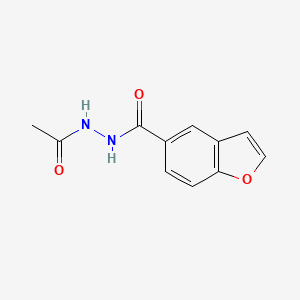 molecular formula C11H10N2O3 B8432571 N'-acetyl-1-benzofuran-5-carbohydrazide 
