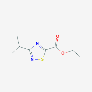 molecular formula C8H12N2O2S B8432826 Ethyl 3-isopropyl-[1,2,4]thiadiazole-5-carboxylate 