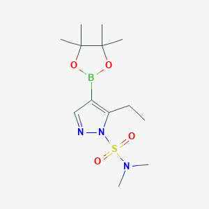 molecular formula C13H24BN3O4S B8432870 5-ethyl-N,N-dimethyl-4-(4,4,5,5-tetramethyl-1,3,2-dioxaborolan-2-yl)-1H-pyrazole-1-sulfonamide 