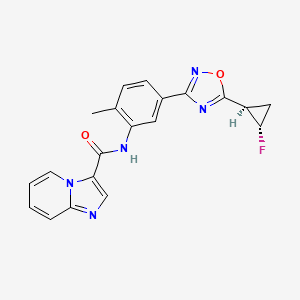 molecular formula C20H16FN5O2 B8432871 N-(5-(5-((1R,2S)-2-fluorocyclopropyl)-1,2,4-oxadiazol-3-yl)-2-methylphenyl)imidazo[1,2-a]pyridine-3-carboxamide 