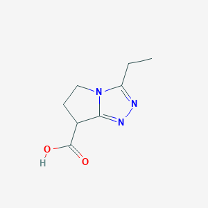 molecular formula C8H11N3O2 B8432907 ethyl 6,7-dihydro-5H-pyrrolo[2,1-c][1,2,4]-triazole-7-carboxylic acid 
