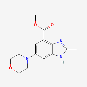molecular formula C14H17N3O3 B8433067 Methyl2-methyl-6-morpholino-1H-benzo[d]imidazole-4-carboxylate 