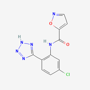molecular formula C11H7ClN6O2 B8433337 N-[5-Chloro-2-(1H-tetrazol-5-yl)phenyl]isoxazole-5-carboxamide 